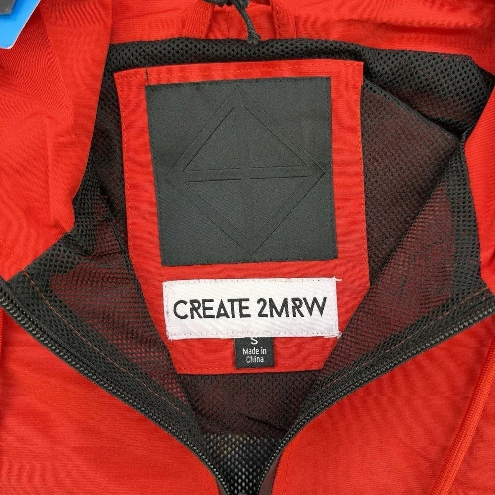 Create 2MRW Jacket Mens Small Tactical‎ Anorak Red Orange Camo Chest Rig